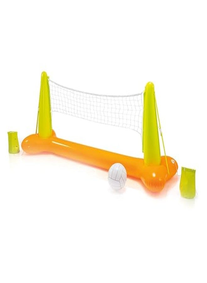 KinderTales® Inflatable Pool Volleyball Set - Durable 10-Gauge Vinyl Net, Inflatable Ball, Repair Patch, Easy Setup & Storage, Perfect Backyard & Pool Fun - Image 1